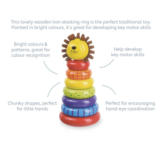 Lion Wooden Stacking Ring