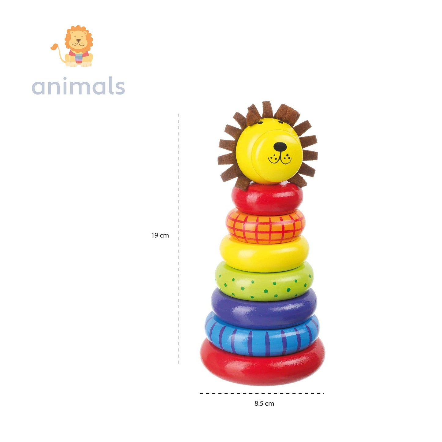 Lion Wooden Stacking Ring