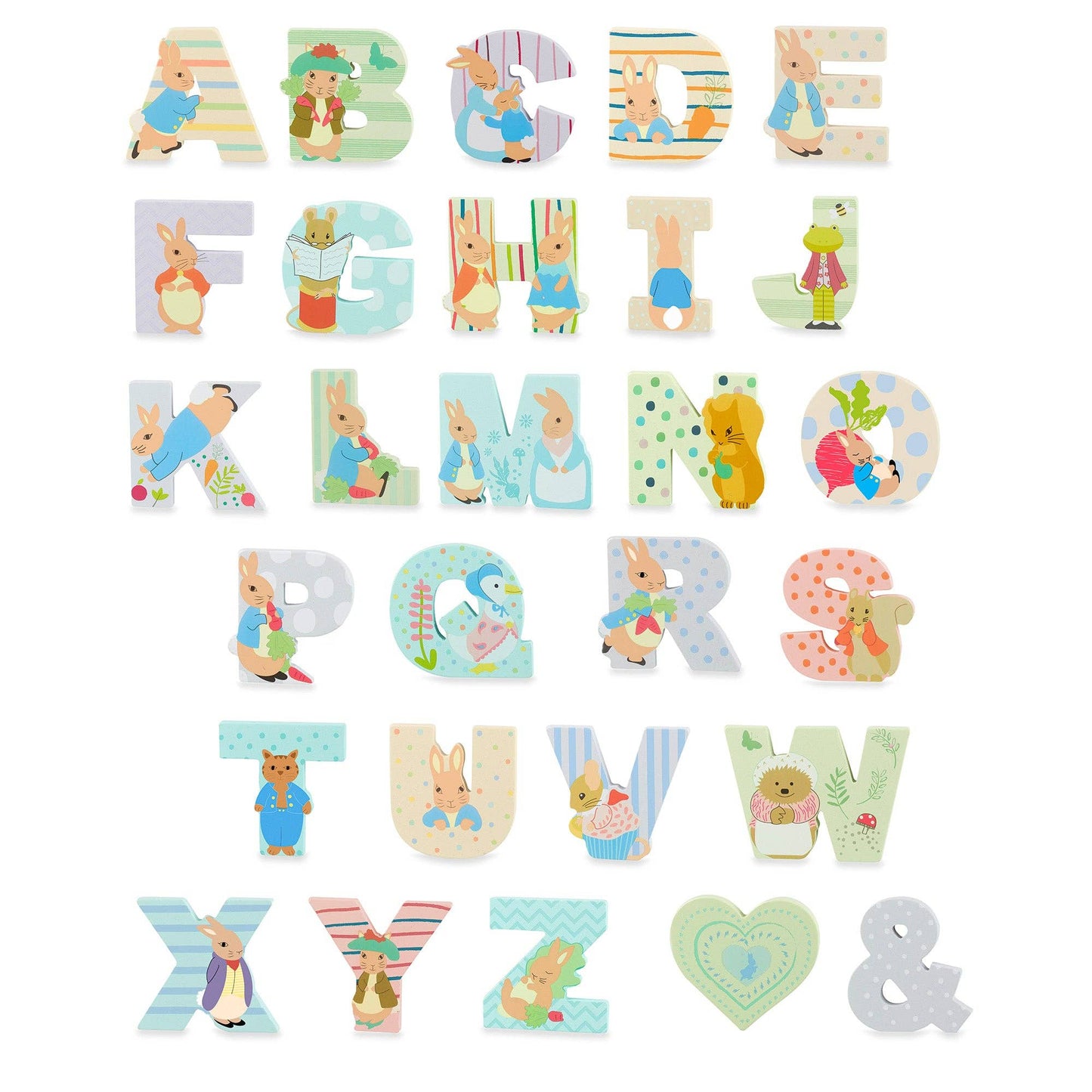 ALPHABET LETTERS - WOODEN - PETER RABBIT