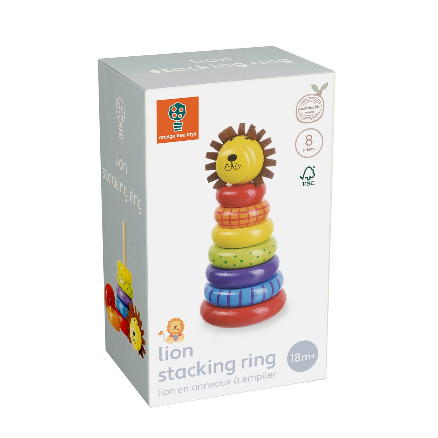 Lion Wooden Stacking Ring