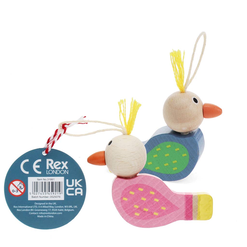 Ko-ko wooden bird whistles - Blue or Pink